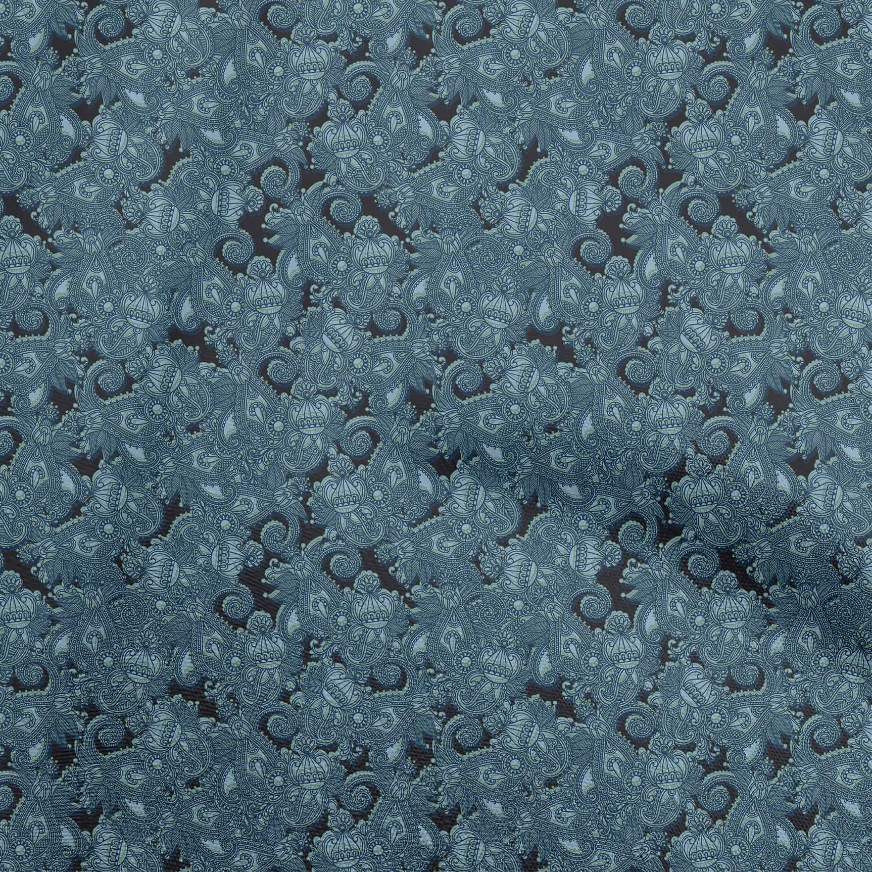 

OneOone Бавовняний поплін Коричневий Тканина Kalamkari Швейна тканина у дворі Надруковані своїми руками Швейні приладдя для одягу 42 дюйми 42 Inch Wide - Viscose Chiffon чирок синього кольору