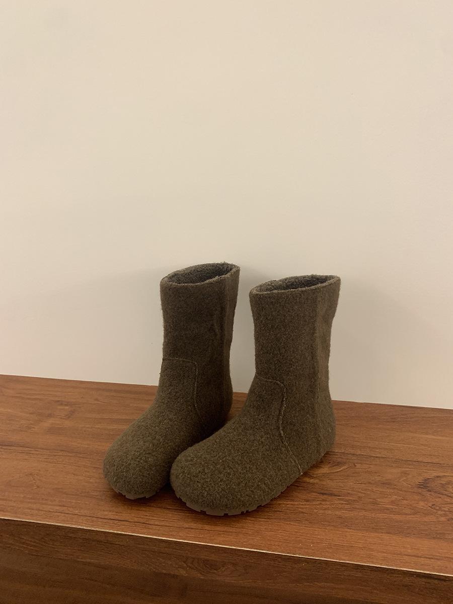 

Korean velvet warm flat-bottomed Mori boots for women s 2025 autumn and winter turned-over snow boots short Northeast cotton boots 39 кавовий