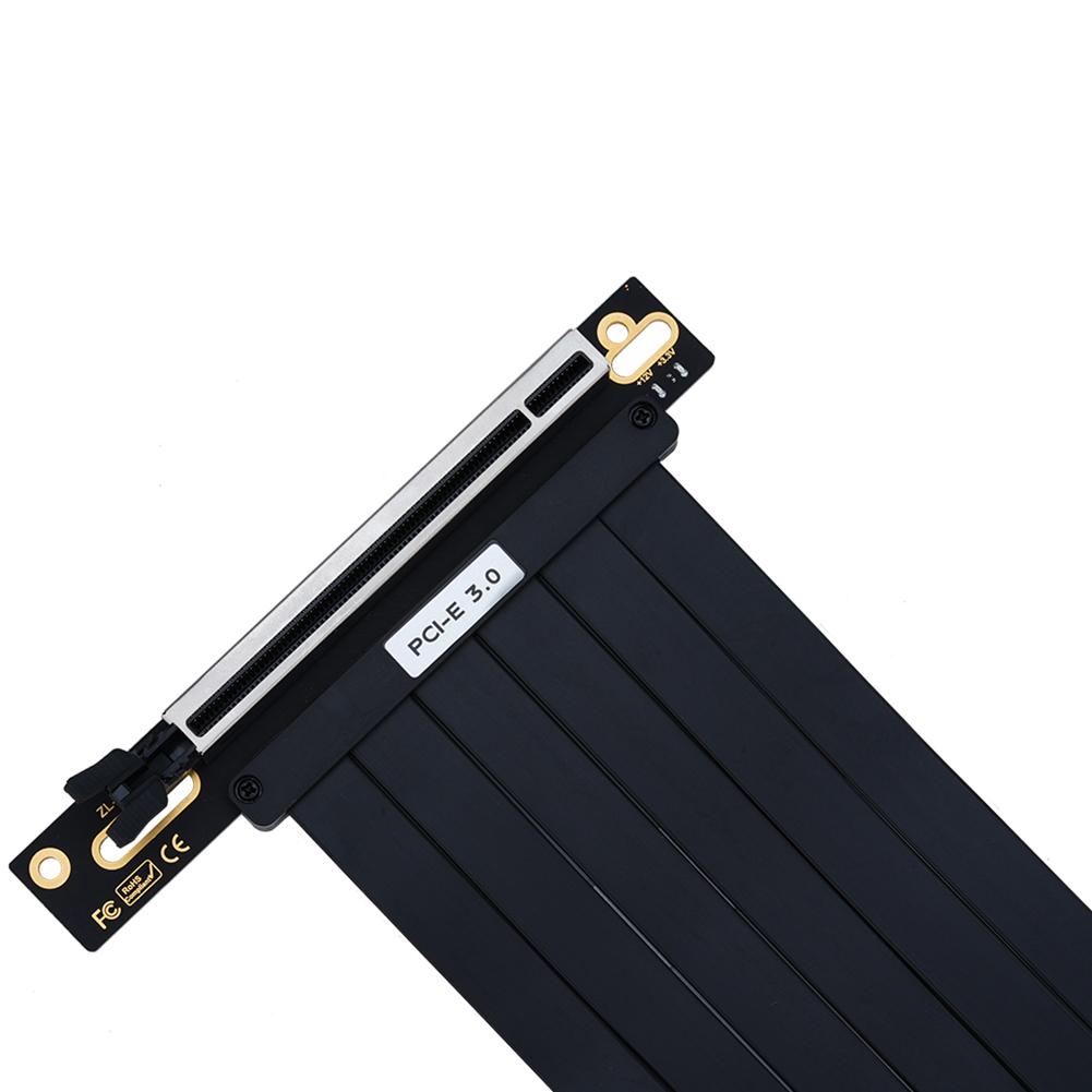 PCIe 3.0 X16 High Speed Flexible Extender Card EMI Shielded Graphics Card Extension Cable Extension Port 90 Degree Adapter