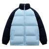 Men's Winter Couple Stand-up Collar Thickened Warm Color-blocking Cotton Jacket Plus-size Bread Jacket Trendy Padded Clothes