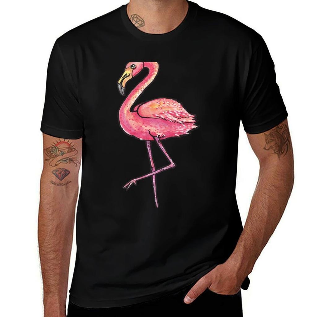 Flamingo Tshirt Large Size Casual Short Sleeve Top