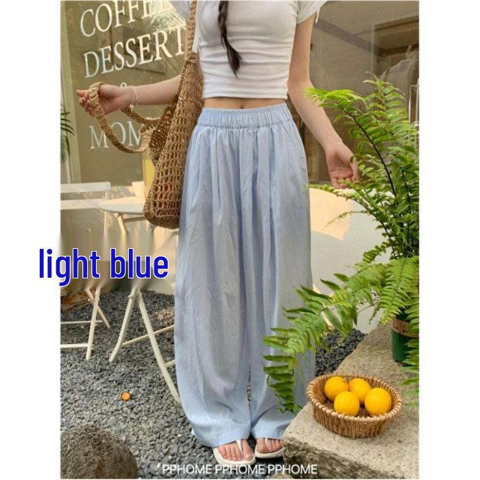 Southeast Asian Cotton & Linen Wide-Leg Lazy Summer Pants
