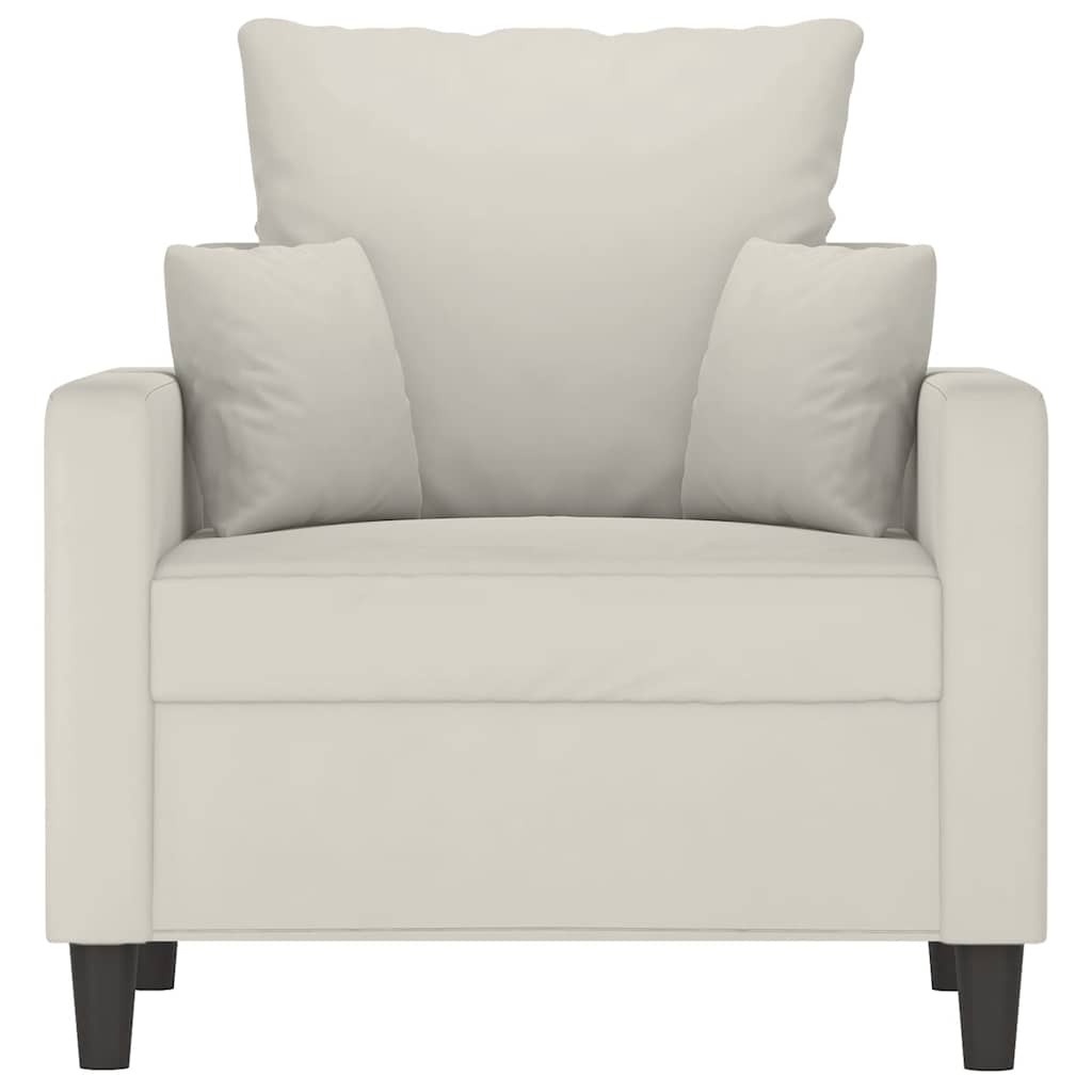 Cream Velvet Armchair 60 Cm