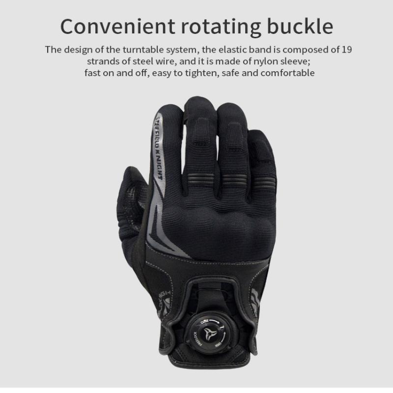 SFK New Motorcycle Gloves Full Finger Summer Mesh Breathable Knob Adjust Riding Protection Non-slip Wear-resistant Touch Screen