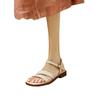 White simple one-word sandals women's summer 2025 summer new open-toed flat-soled large-size Roman women's sandals