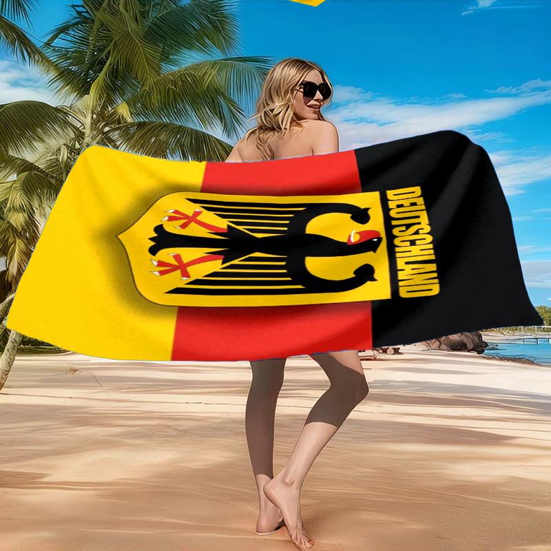 Asciugamano da Spiaggia con Emblema dell'Aquila della Germania, Asciugatura Rapida, Facile da Curare, Adatto Sia per il Fitness che per le Vacanze al Mare, Essenziale per lo Sport