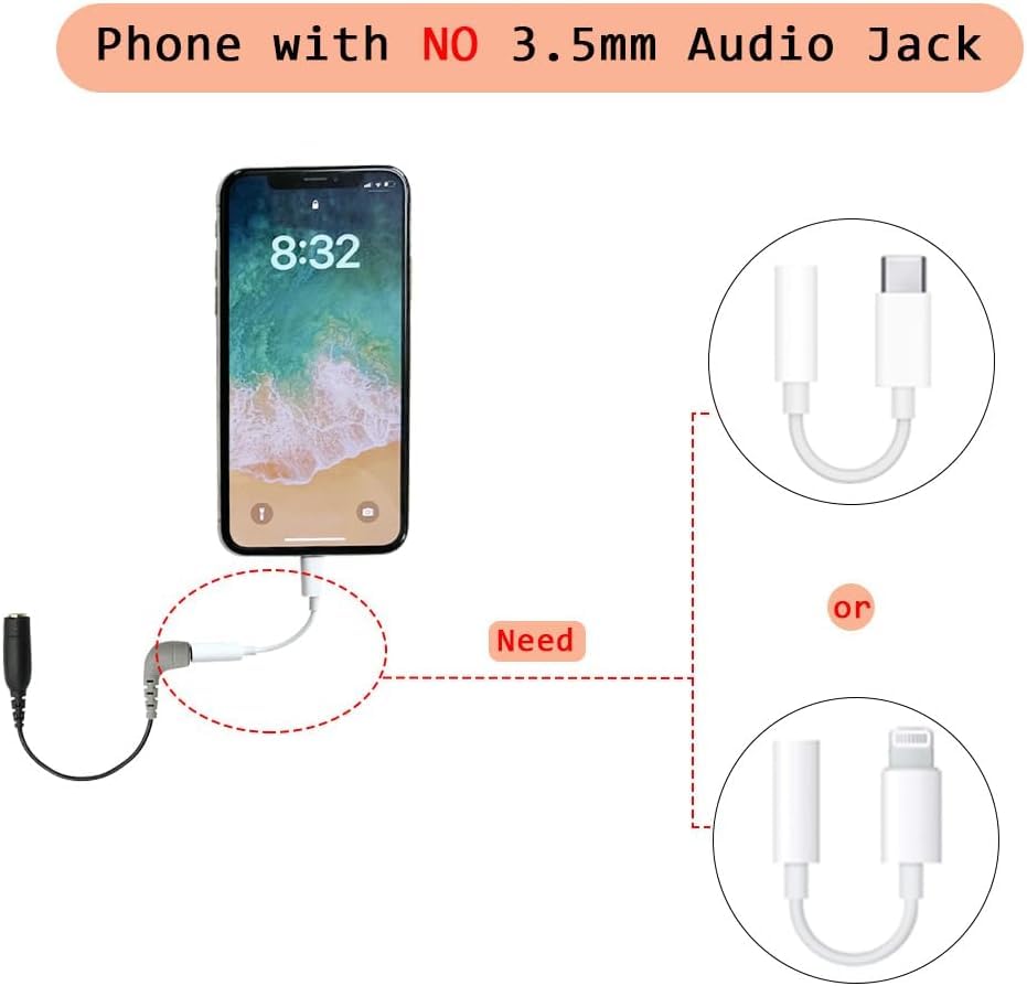 VECASDEN Rode SC4 3.5mm TRS To TRRS Microphone Cable Adapter, 3 Inch