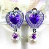 New Pretty Kids Princess Style Ear Clip No Pierced Female Shiny Love Heart Diamond Jewelry Earrings Accessory Women Gifts