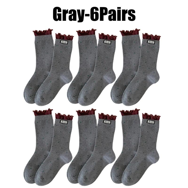 Dotted Womens Socks New Design Cute Casual Fashion Long Socks Breathable Novelty Cotton Soft Comfortable Daily