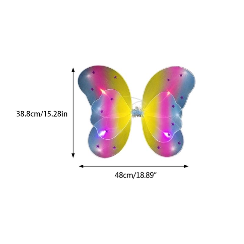 Cute Dreamlike Fairy Princess Angel Wand Butterfly-Wing Tutu Headband Birthday Party Halloween Cosplay-Costume Props