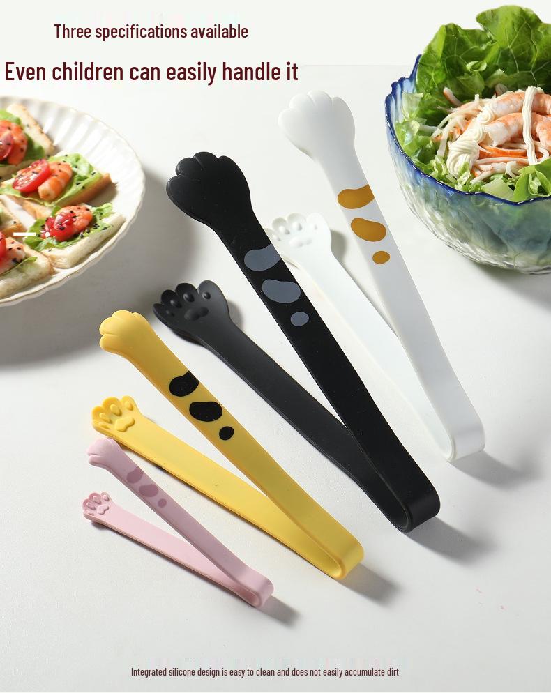 Cat Scratch Silicone Snack and Ice Tongs for Kitchen, Baking, and Barbecue