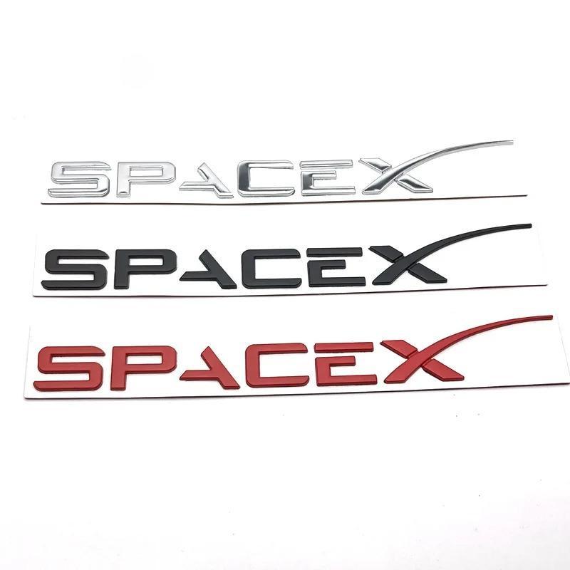 SpaceX Letters Sticker for Tesla Model 3 X Y S Tail Letter Label Emblem Car Accessories Stickers Logo Emblems Zinc Alloy SPACEX