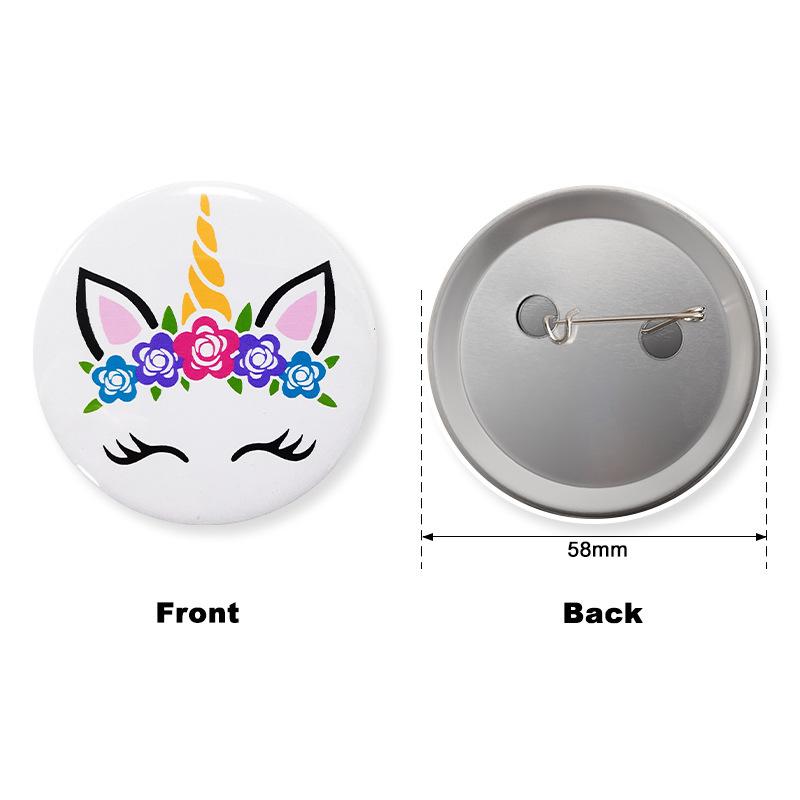 New Unicorn Theme Series Party Badge Baby First Birthday Cartoon Digital Badge 