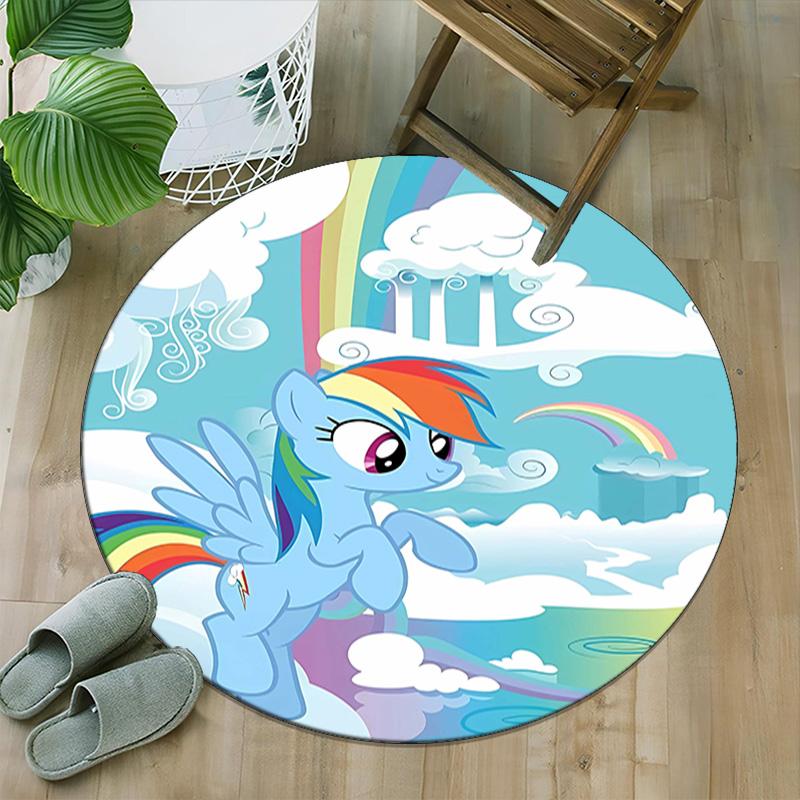 1pc My Little Pony7 Print Round Carpet Chair Round Carpet Suitable for Bedroom Living Room Home Decorative Carpet