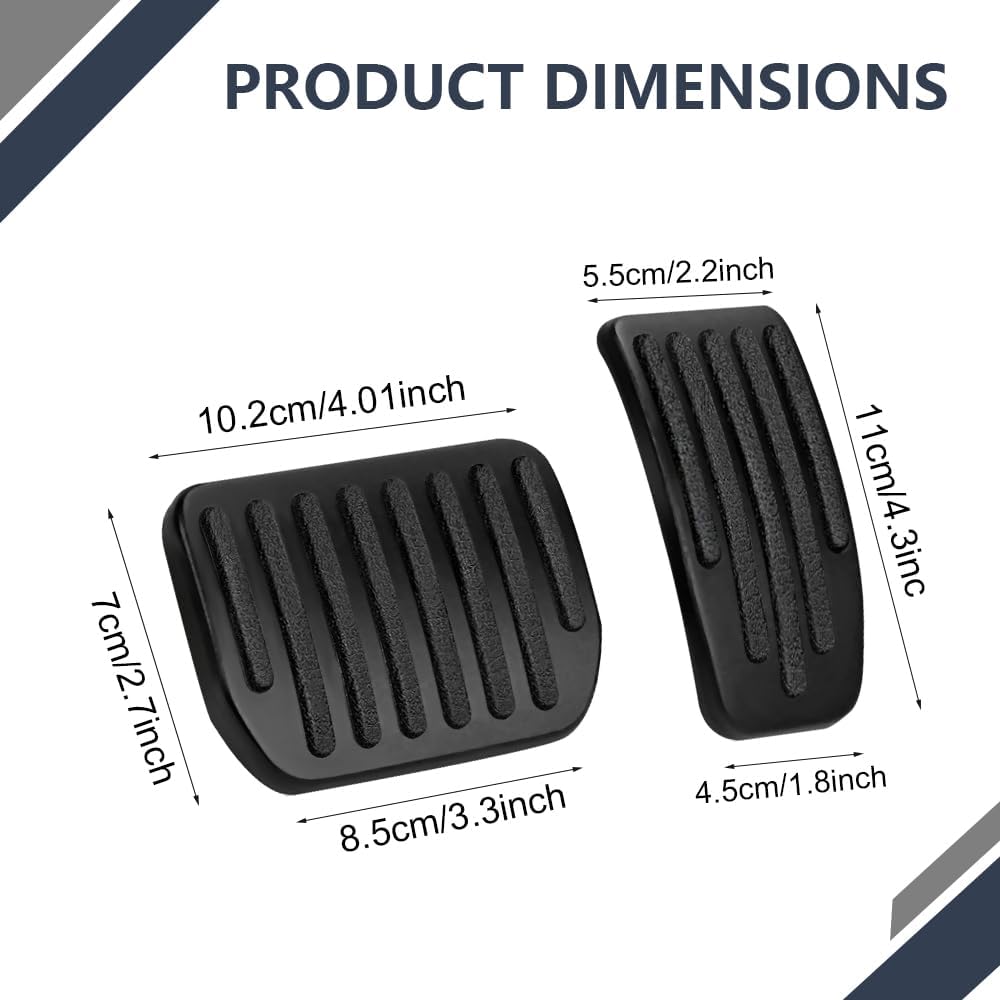 ASUBHA Foot Pedal Pads Set, Car Pedal Covers, Auto Aluminum Pedal Covers, Non-Slip Performance Aluminum Car Accessories Brake & Accelerator Pedal