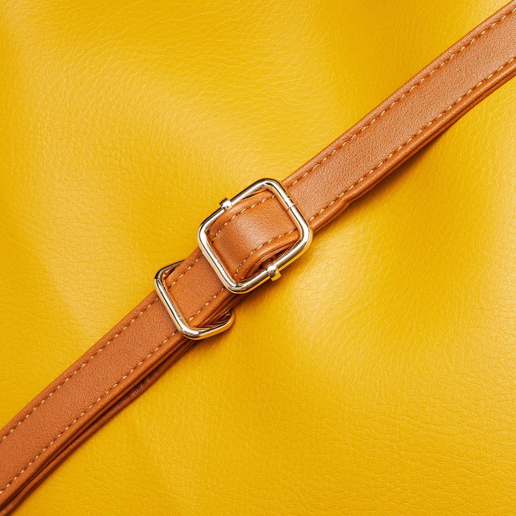 ARROWS & Company Ltd. Women's 3-Way Shoulder Bag with Built-in Pouch, Yellow, 6R3193005-5024