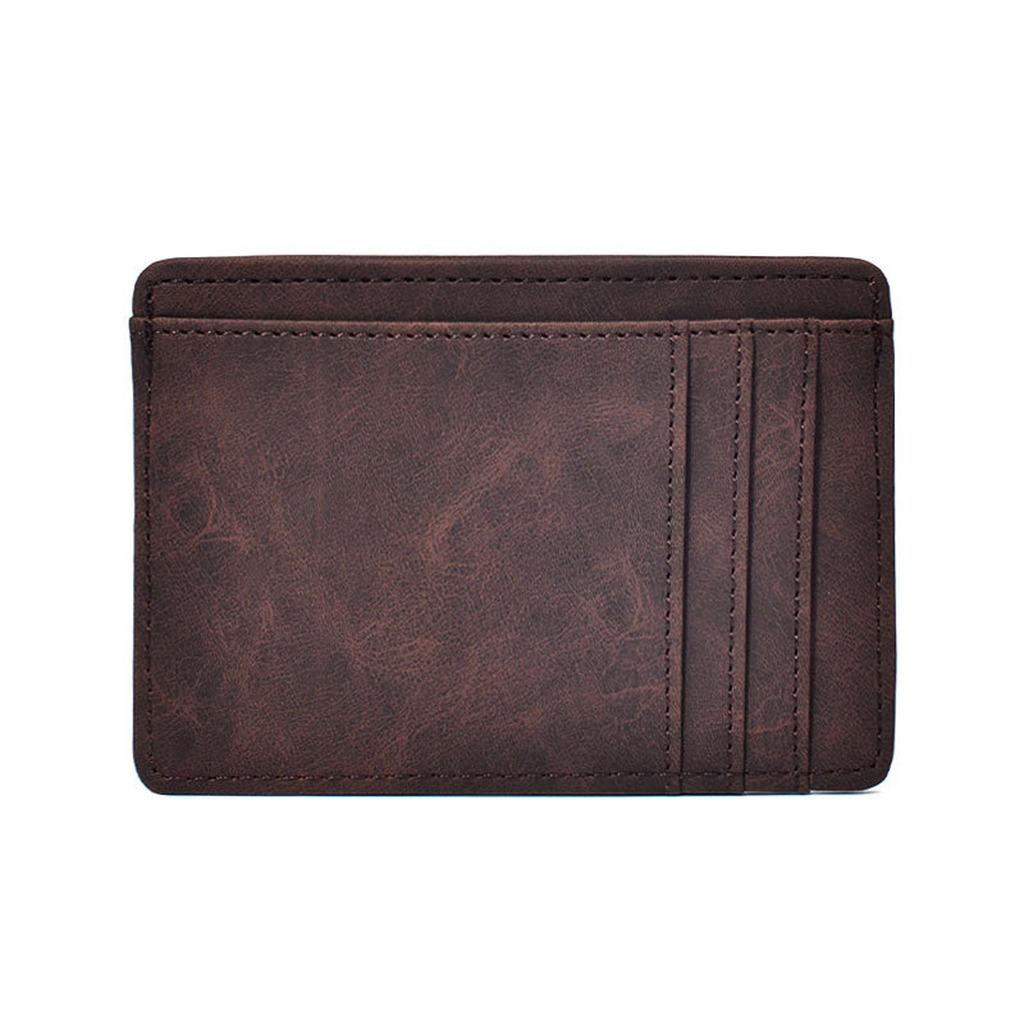 Slim Card Holder PU Leather Minimalist Wallet Men Vintage Credit Card Case Ultra Thin Pocket Business Purse Small Coin Pouch Bag