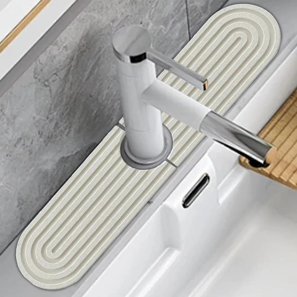 

Bathroom Sink Faucet Drip Pad Kitchen Draining Mat Faucet Splash Pad Quick Dry Kitchen Bathroom Diatomaceous Earth Draining Mats