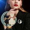 Alloy Rhinestone Cat Moon Brooch Elegant Metal Pin Fashion Jewelry Accessory for Women Apparel Decoration