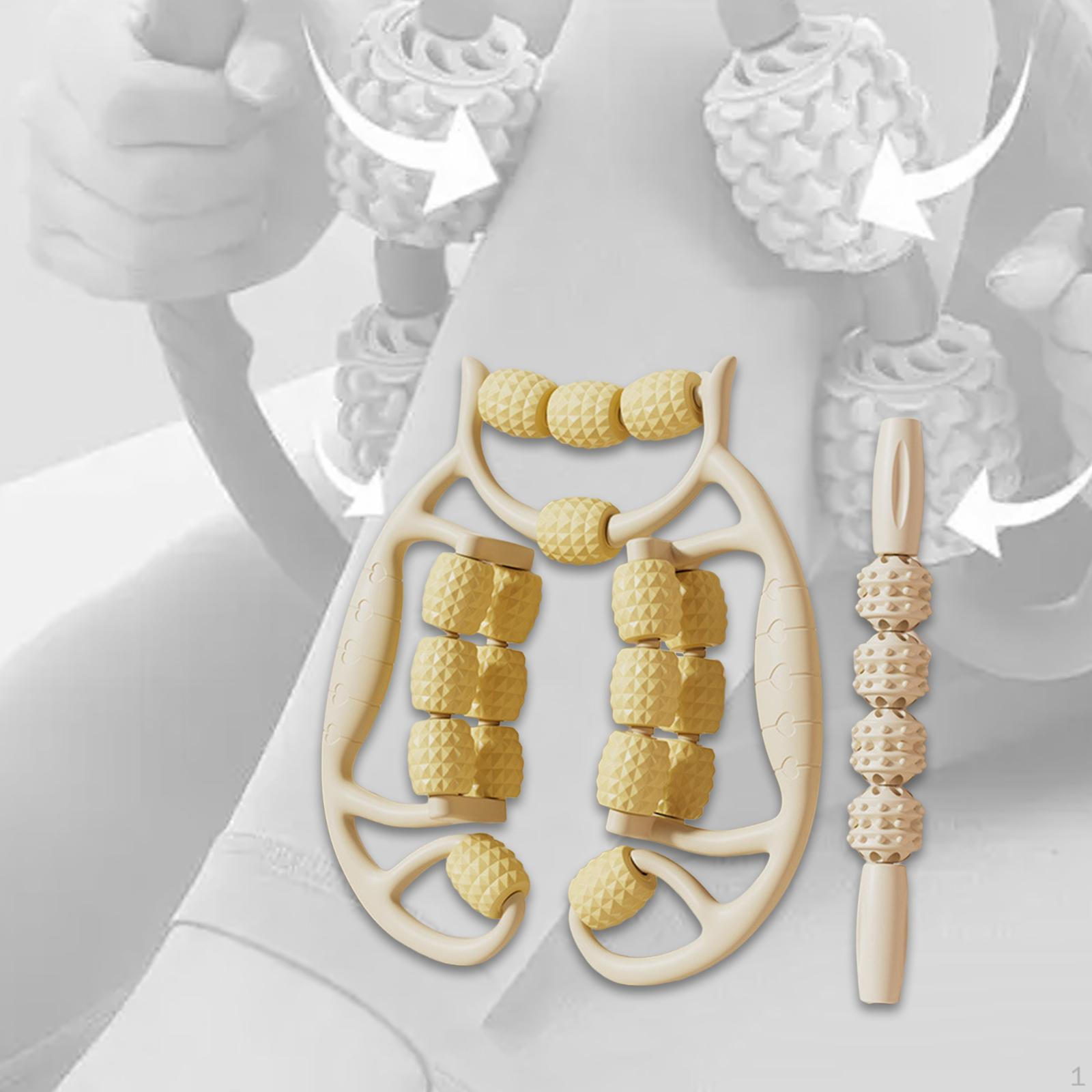

2 Массажных ролика для расслабления фасций и мышц бедра. жёлтый