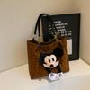 2025 Spring New Popular Mickey Large-capacity Tote Bag Women's Personality Casual Leopard Print Lazy Commuter Shoulder Bag