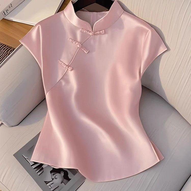 

2025 Summer High-End Elegant White Short Sleeve Women s Top XL