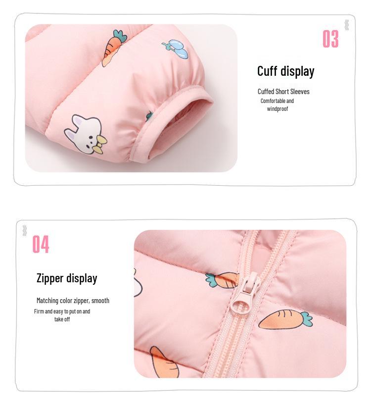 2025 Autumn/Winter Kids' Lightweight Down Cotton Jacket - Boys & Girls Medium/Small Coat