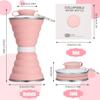 2 Pcs Collapsible Water Bottle, 500ml Silicone Portable Travel Water Bottle Leak-Proof Reusable Foldable Cup with Carabiner and Strap for Sports Gym