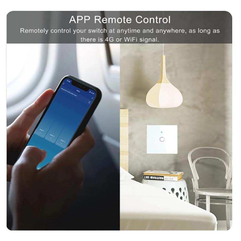 Comutator inteligent WiFi Touch Tuya, compatibil Alexa și Google Home, telecomandă 433RF, 1/2/3 direcții