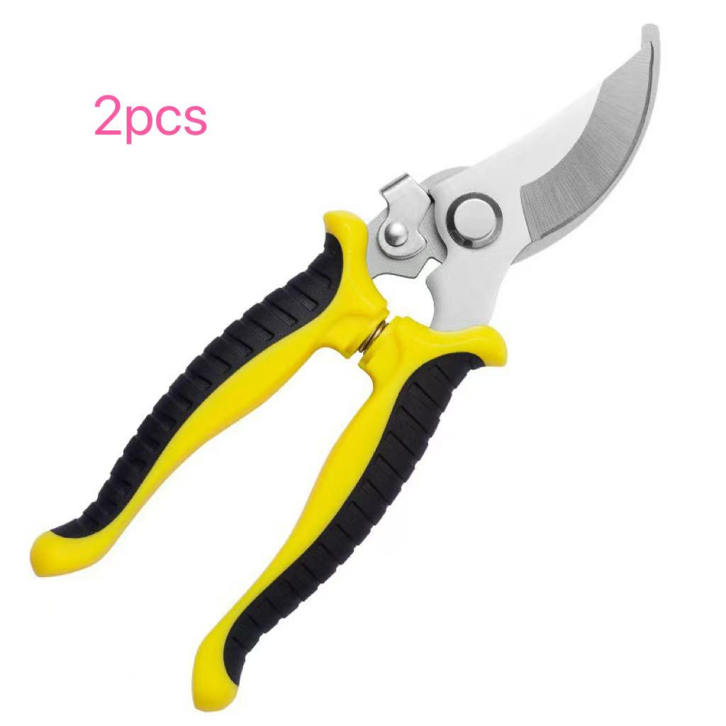 Curved Stainless Steel Hand Pruner Sharp Gardening Scissors for Fruit Tree Branch Flower Stem Cutting Tool