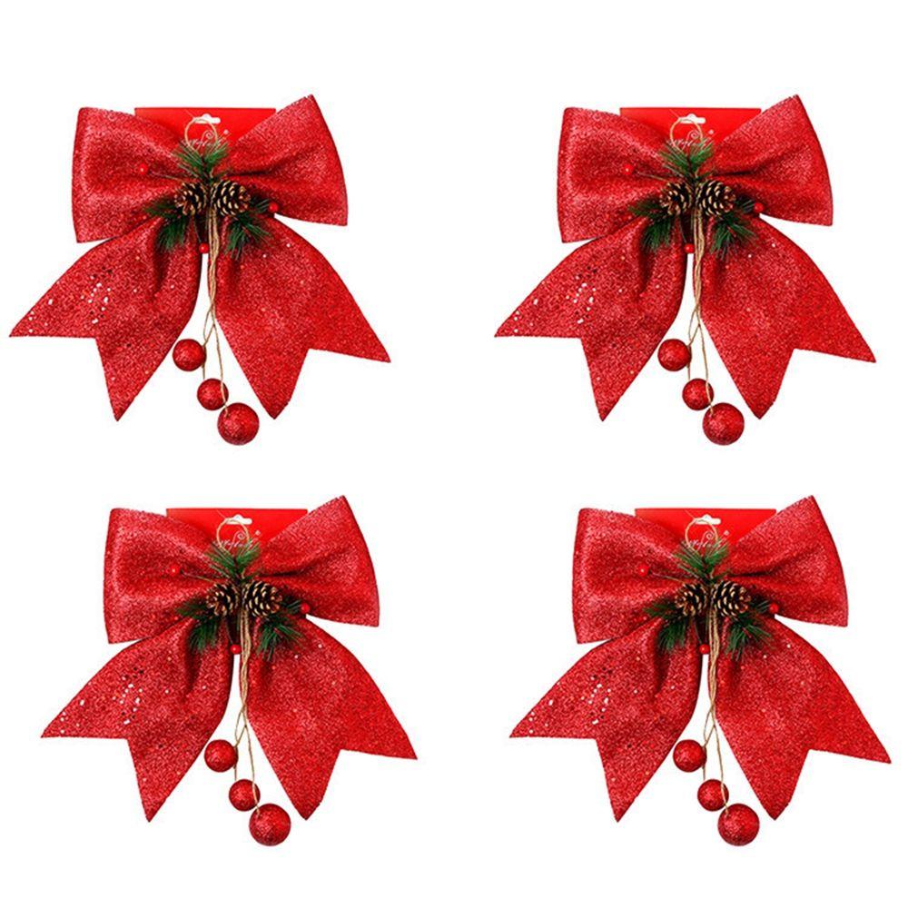 Cones Xmas Decorative Red Wreaths Durable Christmas Decoration Christmas Bow Bow Ties Home Ornament