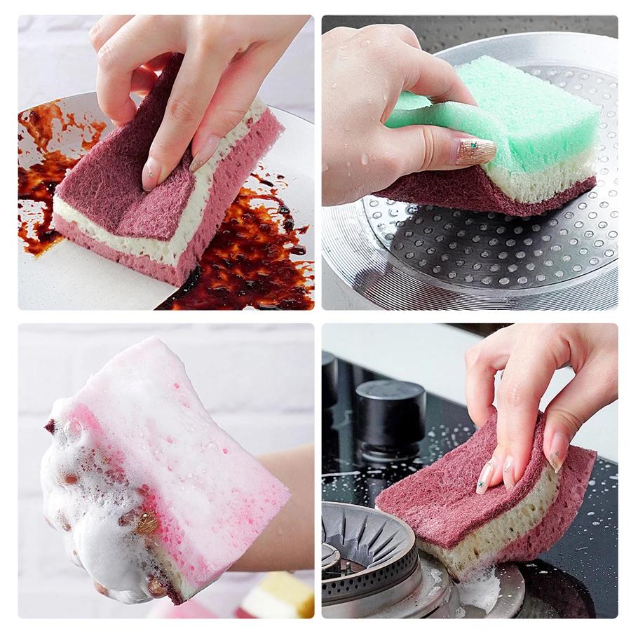 HD Sponge Non-Greasy Dish Scrub Pad | All-Purpose Pot/Bowl Cleaner | Kitchen/Restaurant Cleaning Supplies