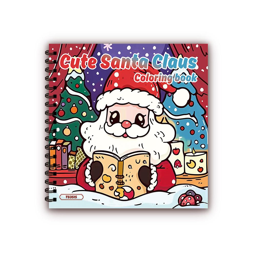 

30 аркушів спіральний розмальовки, 8,3x 8,3 дюйми, 100 г/м² товстий папір для дорослих підлітків для емоційного розвантаження, різдвяний подарунок червоний