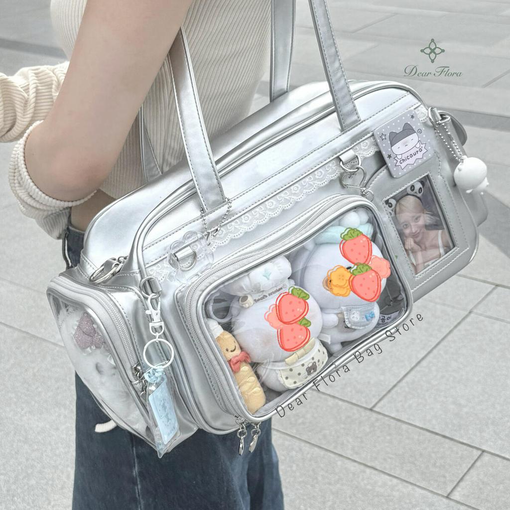 New Y2K Concert Ita Bag JK Large Capacity Shoulder Bag Cute Girl Transparent Backpack Exhibition DIY Badge Display Crossbody Bag