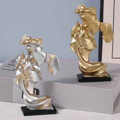 Mini milovníci pryskyřice Socha Figurka Líbání Postoj Model Řemeslo Socha Ornament Dekorace domova Stolní dekorace vinotéky