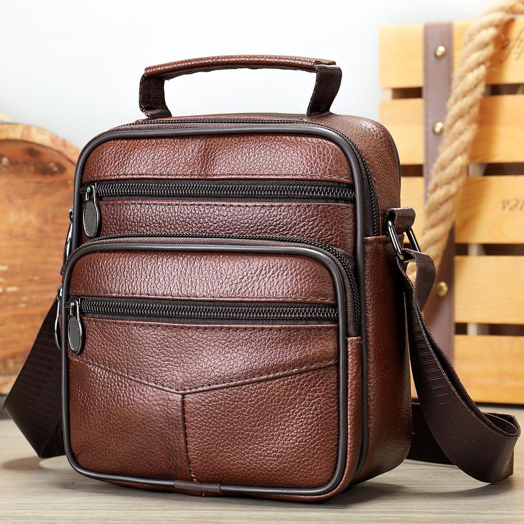 Originální kožené tašky Vysoce kvalitní Tote Módní Business Taška přes rameno Crossbody Kožené tašky