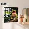 Practical Gift for Colleagues 2027 Funny Frog Wall Calendar, Cute Animal Illustration Monthly Planner To Do List Home Office, Mark