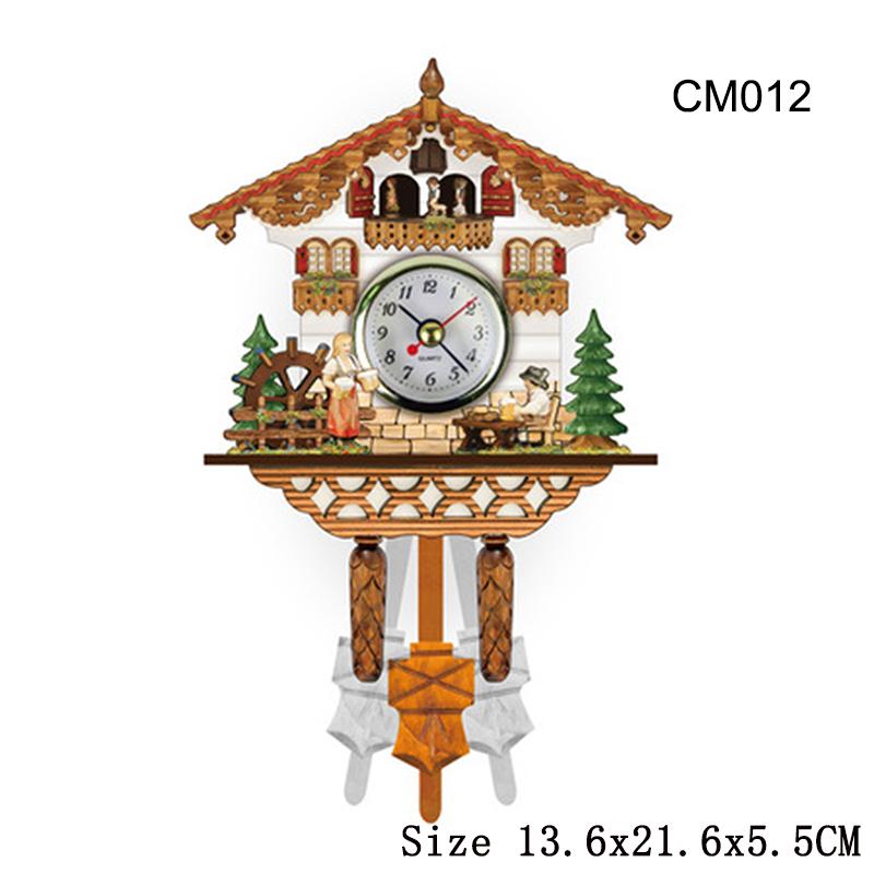 Cuckoo Clock Wall Clock Handicraft Vintage Wooden Cuckoo Tree House Clock For Bedroom Living Room Office Home Decoration