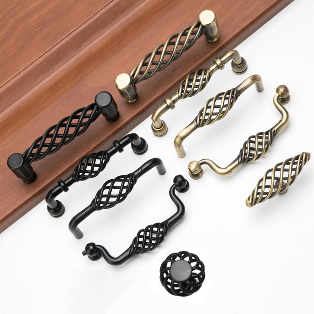 Antique Bronze Birdcage Home Hardware Cupboard Wardrobe Handle Pull Drawer Knobs Door Knob Furniture Handles Cabinet Pullers