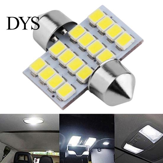 16SMD LED DC 12V Bil Auto Hvid Læse Interiør Loftslampe Festoon Pærer Lampe