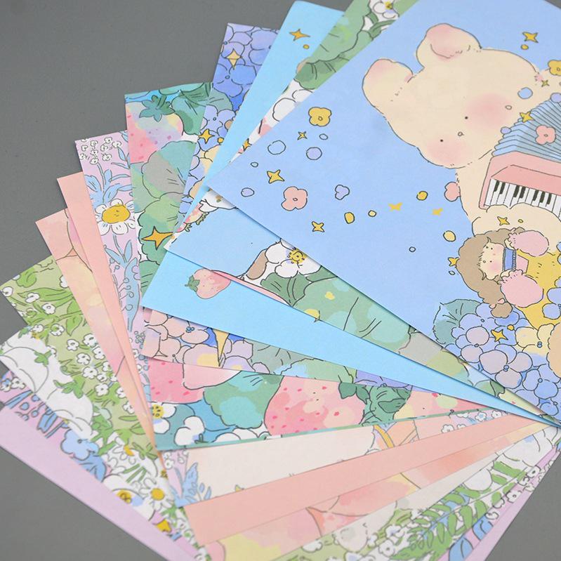 Colorful Cartoon Origami Paper for Kids – Heart & Crane DIY Craft Cardstock