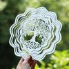 20cm Wind Spinner Tree of Life 3D Rotating Stainless Steel Mirror Reflective Streaming Visual Effect Outdoor Garden Decoration