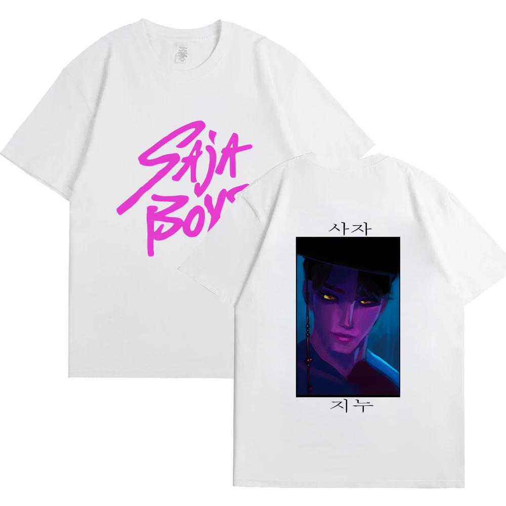 KPop Dämonenjäger Film Saja Boys T-Shirts Männer Frauen Hochwertiges Baumwoll-T-Shirt Mode Hip Hop Harajuku Kurzarm-T-Shirts