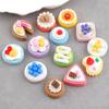 Bulk Stock Fast Shipping 100pcs/bag Artistic Hand-painted 3d Miniature Cake Bread Dessert Food Resin Cabochon for Diy
