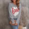 Europe, America autumn and winter new sweater women's clothing loose love letter round neck pullover long sleeve knitted sweater