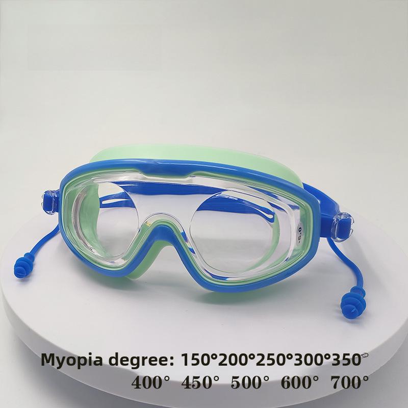 Unisex plavecké brýle s velkou obroučkou a ochranou proti krátkozrakosti – nepromokavé, s vysokým rozlišením, vodotěsné