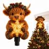 Decorazione Stella per Punta Albero di Natale con Mucca per Tema Festivo Rustico
