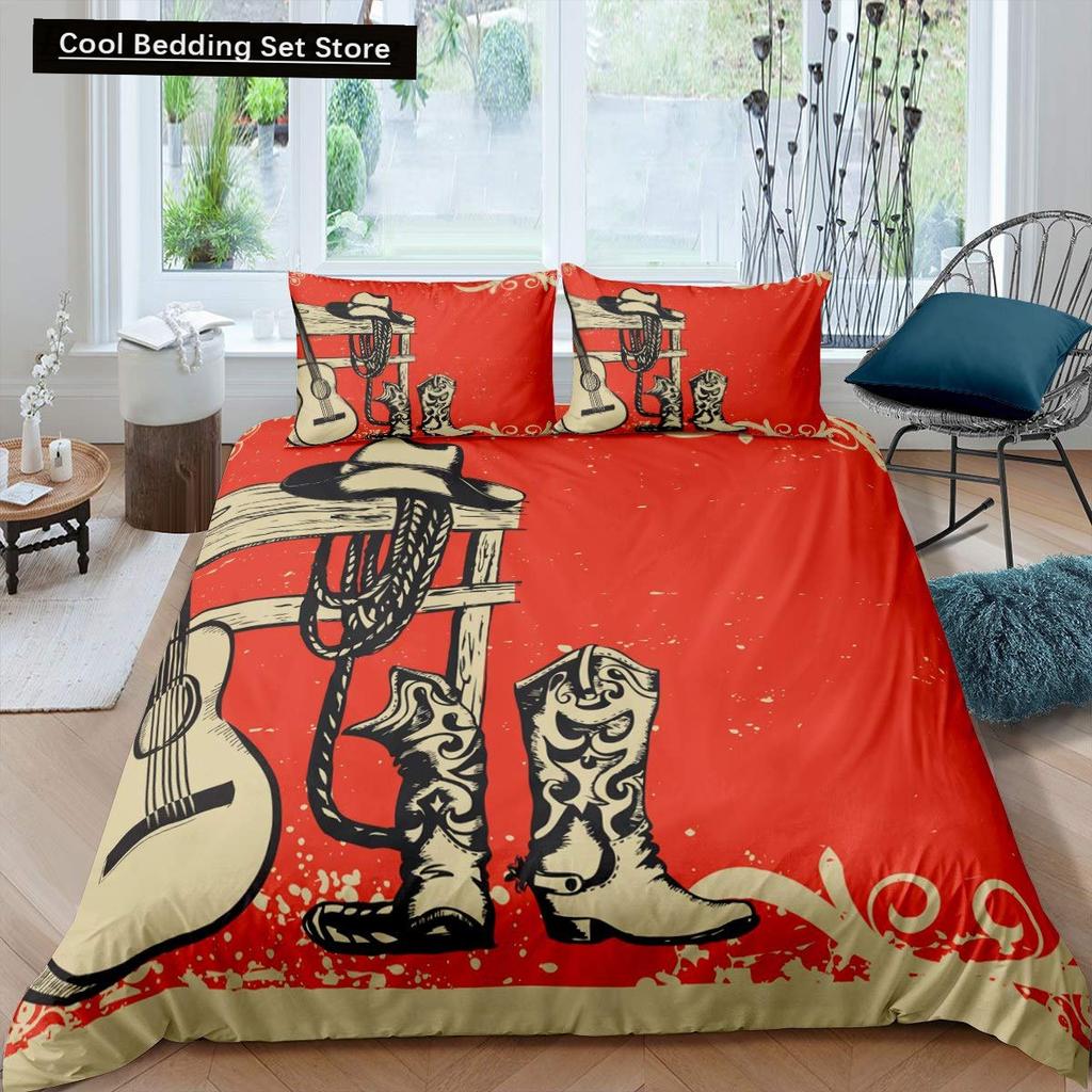 Westernowy Kowbojski Zestaw Pościeli King Queen w Stylu Vintage Rodeo Poszwa na Kołdrę Męska Młodzieżowa Chłopięca Koń Poszwa na Kołdrę Poliestrowa Poszwa na Kołdrę