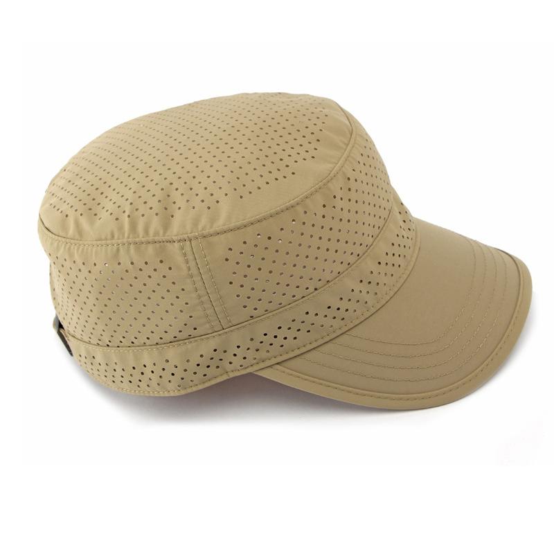 Summer Hat Men's Flat Top Hat Outdoor Mountaineering Cap Mesh Breathable Cap