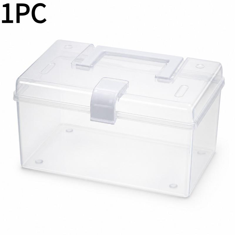 1PC household transparent storage box desktop plastic finishing box portable storage box small box sorting box medicine box portable